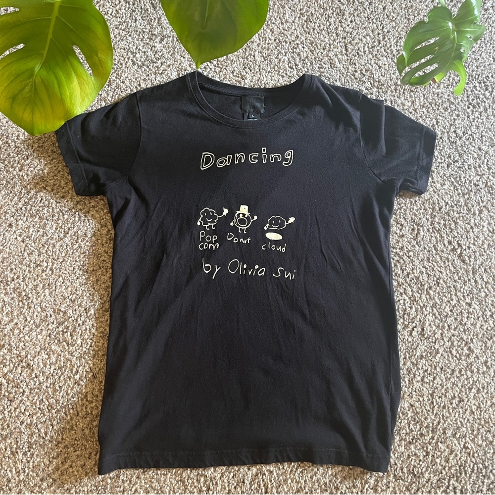 Anna Sui popcorn donut cloud black tshirt